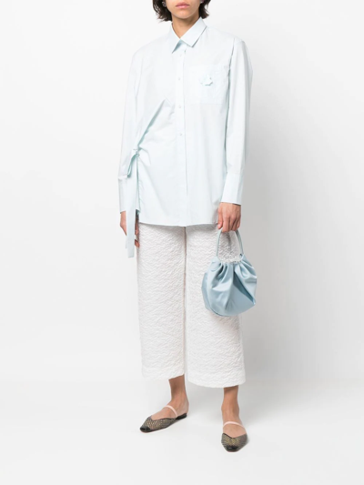 Cecilie Bahnsen Fenet Floral-patch Shirt In Blue