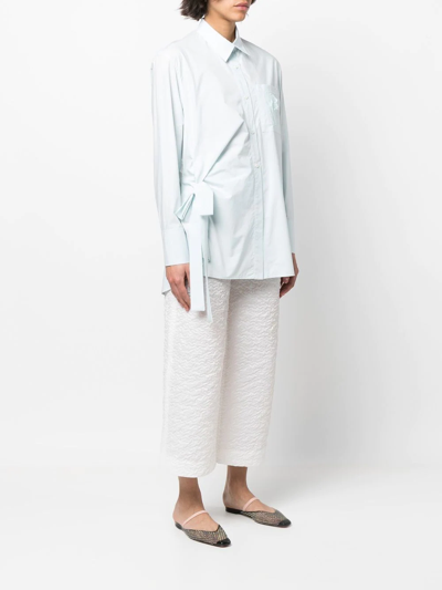 Cecilie Bahnsen Fenet Floral-patch Shirt In Blue