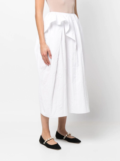 Cecilie Bahnsen Dalita Asymmetric Midi Skirt In White