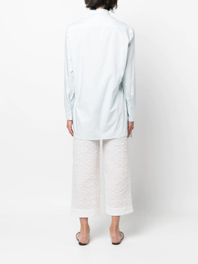 Cecilie Bahnsen Fenet Floral-patch Shirt In Blue