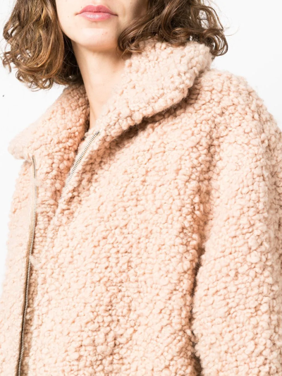 Stella Mccartney Softly Textured Cropped Bomber Jacket In Neutrals