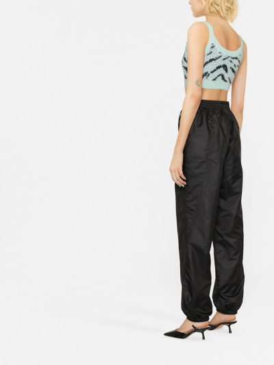 Shop Alessandra Rich Embroidered-logo Track Pants In Schwarz