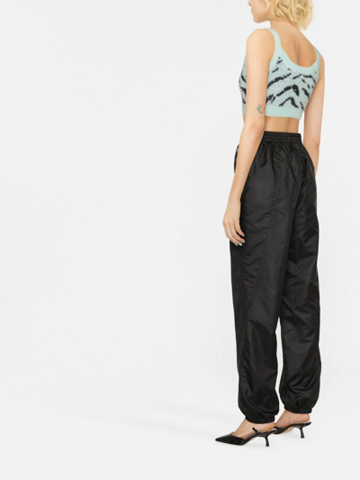 Alessandra Rich Black High-waisted Shell Track Pants In Schwarz