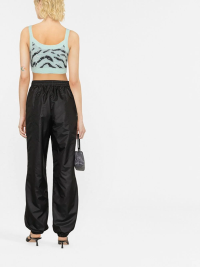 Shop Alessandra Rich Embroidered-logo Track Pants In Schwarz