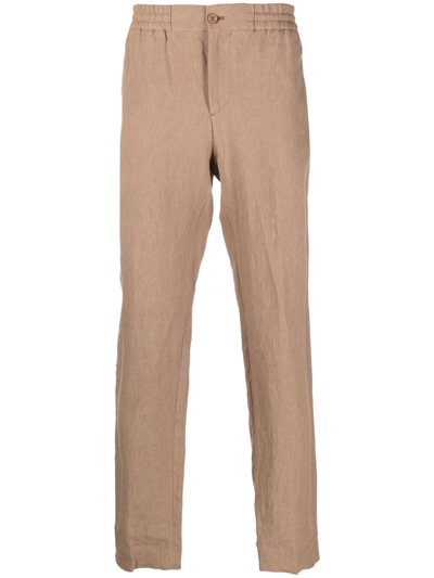 Shop Orlebar Brown Cornell Linen Trousers In Nude