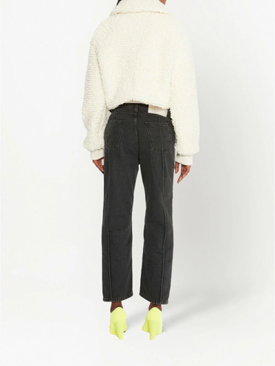 Jw Anderson Knitted Logo-zipper Jacket In White