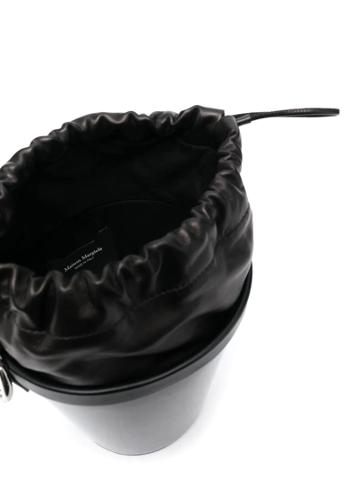 Shop Maison Margiela Medium Fire Leather Bucket Bag In Black