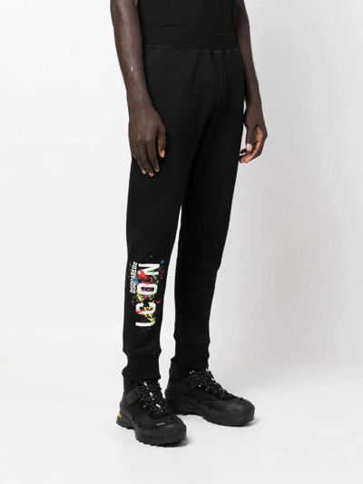 Dsquared2 Logo-print Track Pants In Black