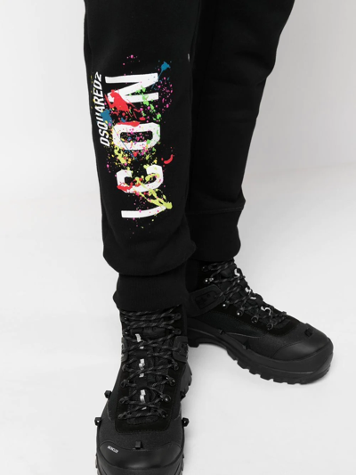 Dsquared2 Logo-print Track Pants In Black