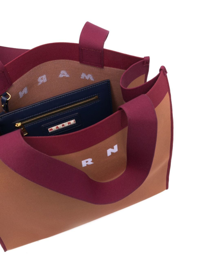 Marni Logo Print Tote Bag In Orange