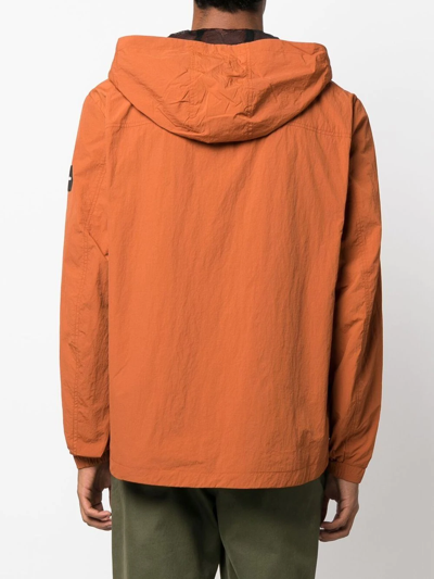 Shop Calvin Klein Lightweight Hooded Zip-up Jacket In Braun