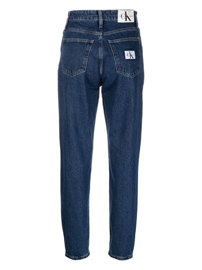 Shop Calvin Klein Jeans Est.1978 Mom Tapered-leg Jeans In Blau