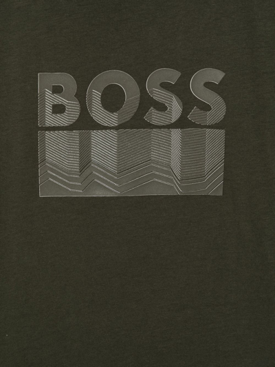 Shop Bosswear Logo-print Detail T-shirt In Grün