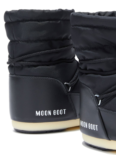 Shop Moon Boot Quilted Logo-print Ankle Boots In Schwarz