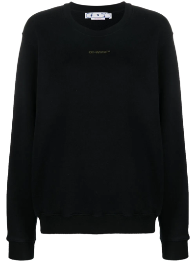 Shop Off-white Signature Arrows Tie-dye Crewneck Sweatshirt In Black