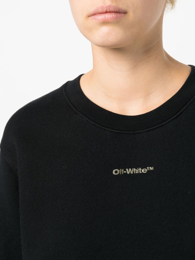 Off-white Signature Arrows Tie-dye Crewneck Sweatshirt In Black