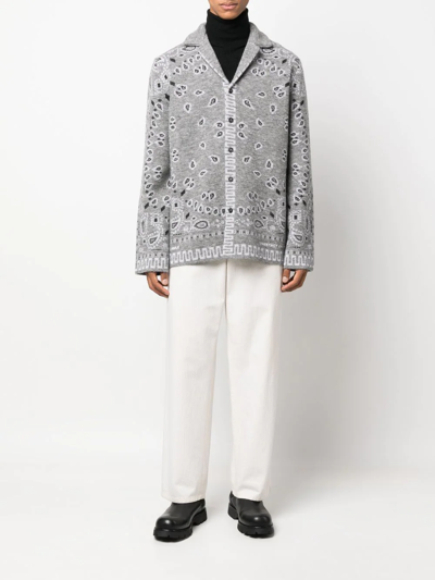 Shop Alanui Bandana-pattern Long-sleeve Shirt In Grau