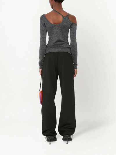 Jw Anderson Asymmetric-cutout Stretch-jersey Top In Grey
