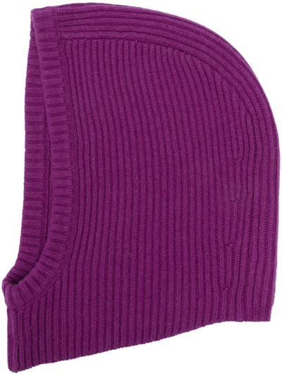 Shop Dorothee Schumacher Ribbed-knit Balaclava Hat In Violett