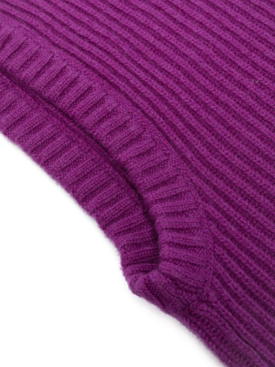 Shop Dorothee Schumacher Ribbed-knit Balaclava Hat In Violett