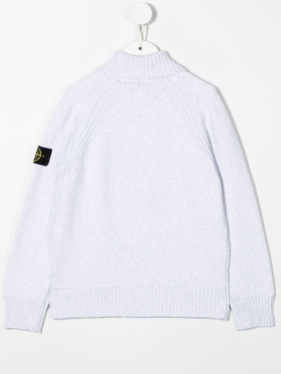 Stone Island Compass-patch Roll-neck Jumper In Grau