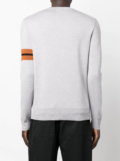 Zegna Gray Striped Sweater In Grey