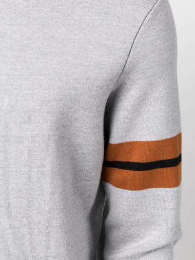 Shop Zegna Side Stripe Detail Sweater In Grey