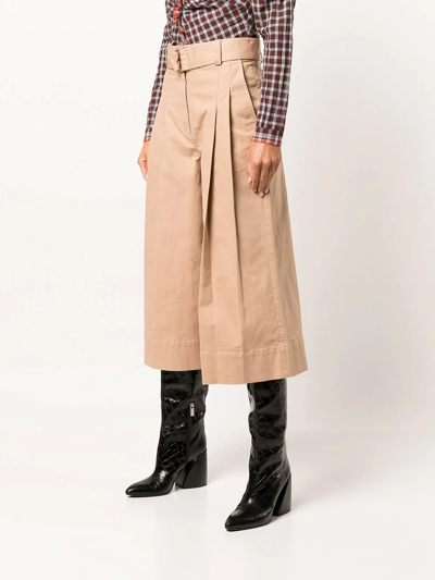 Shop Ulla Johnson Shelby Wide-leg Culotte Trousers In Braun