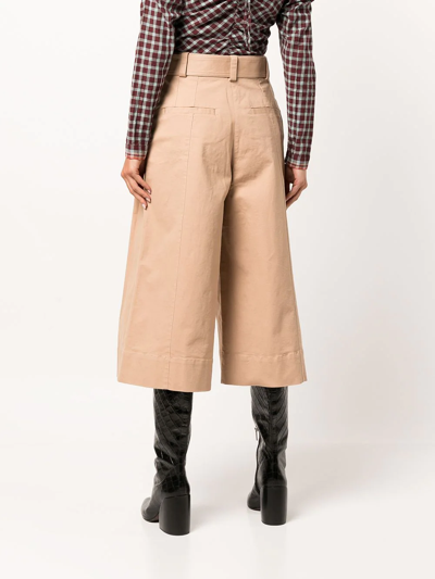 Shop Ulla Johnson Shelby Wide-leg Culotte Trousers In Braun