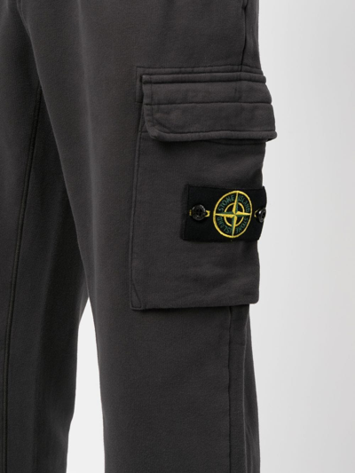 Shop Stone Island Logo-patch Track Pants In Grau