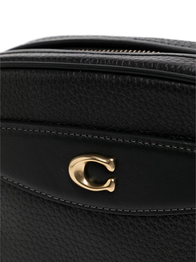 Shop Coach Grained Leather Camera Bag In Black
