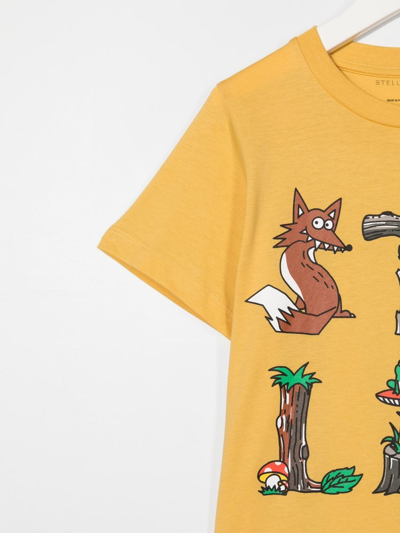 Stella Mccartney Fox-print Short-sleeve T-shirt In Gelb