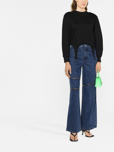 Helmut Lang Zip High Rise Straight Leg Jeans In Indigo In Blau
