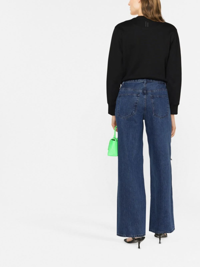Helmut Lang Zip High Rise Straight Leg Jeans In Indigo In Blau