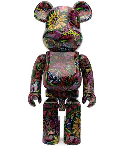 Shop Medicom Toy Psychedelic Paisley Be@rbrick 1000% Figure In Black