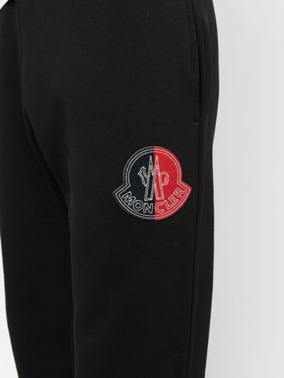 Shop Moncler Logo-patch Track Pants In Schwarz
