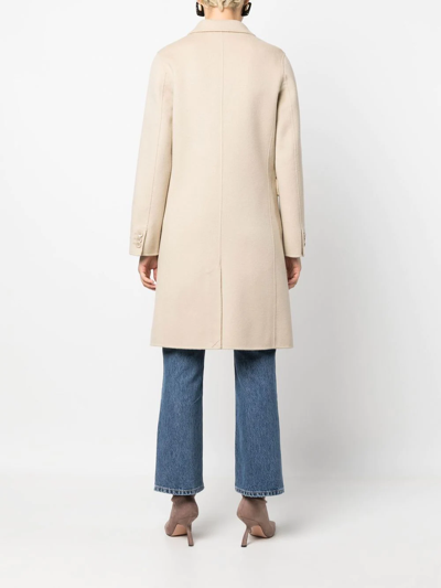 Shop Paltò Double- Breasted Coat In Nude
