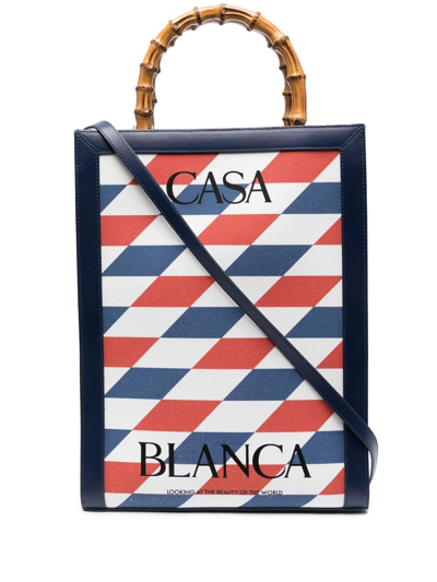 Shop Casablanca Logo-print Tote Bag In Weiss
