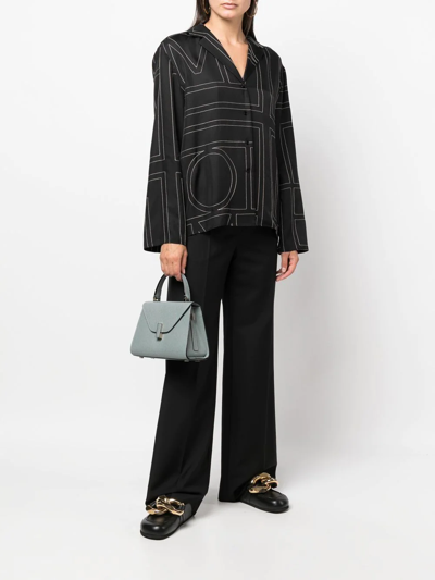 Valextra Iside Leather Tote Bag In Blau