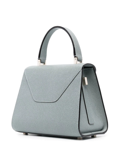 Valextra Iside Leather Tote Bag In Blau
