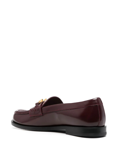 Shop Valentino Vlogo Signature Loafers In Rot