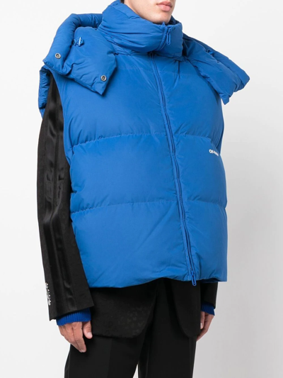 Shop Off-white Bounce Down-feather Hooded Jacket In Blau