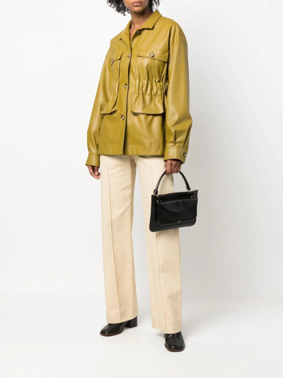 Jil Sander Front Pouch Leather Crossbody Bag In Black