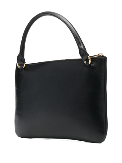 Jil Sander Front Pouch Leather Crossbody Bag In Black