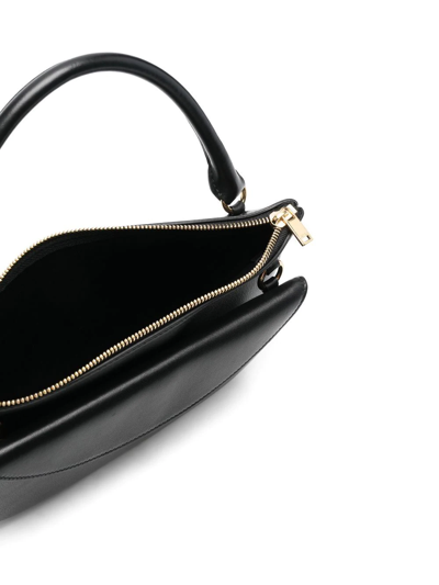 Jil Sander Front Pouch Leather Crossbody Bag In Black