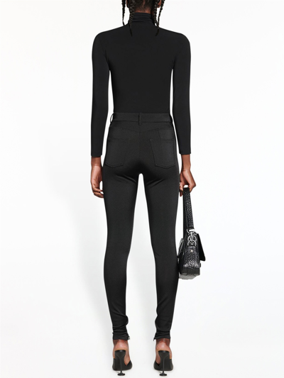 Shop Balenciaga Stretch Leggings In Black