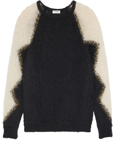 Shop Saint Laurent Oversize Sweater In Mohair In Black