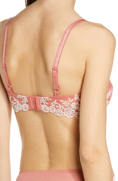 Shop Wacoal Embrace Lace Underwire Bra In Faded Rose/ White Sand