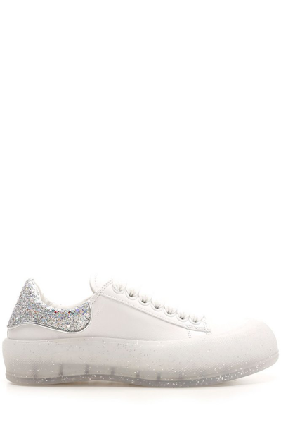 Shop Alexander Mcqueen Deck Plimsoll Lace In White