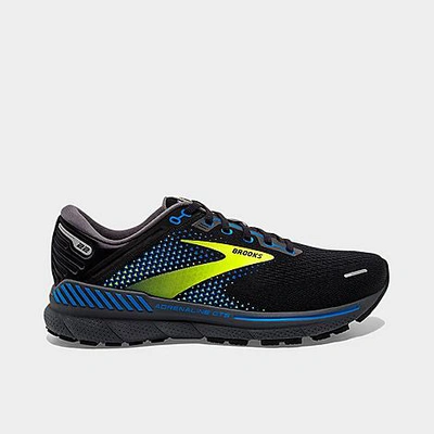 Shop Brooks Men's Adrenaline Gts 22 Running Shoes In Black/blue/nightlife